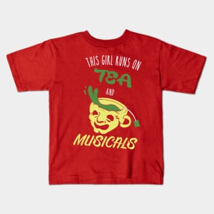 Tea And Musicals Lover Girl Kids T-Shirt